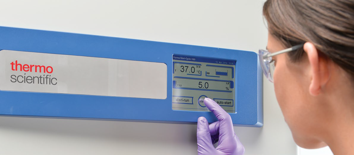 Technician reading the Forma Steri-Cycle display